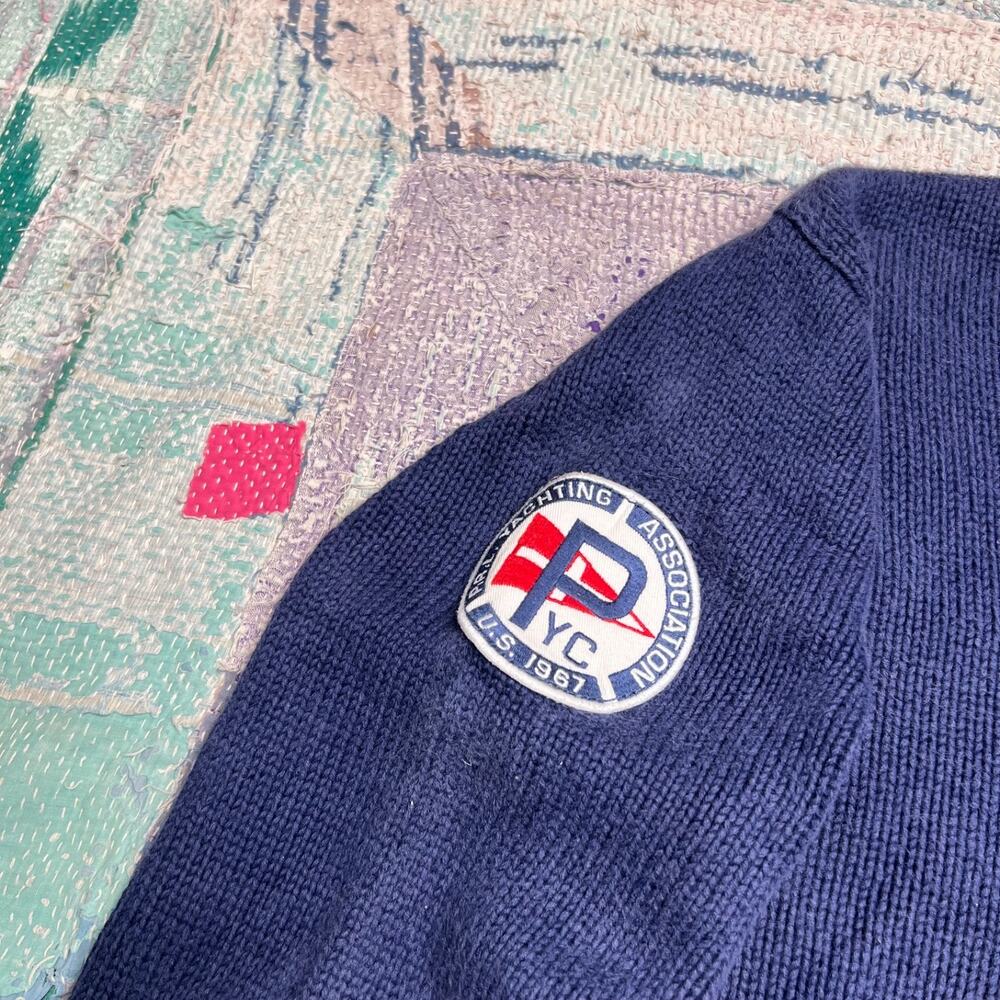 Polo Ralph Lauren Yacht Club Sweater Size Medium Red White Blue Association - Picture 3 of 12